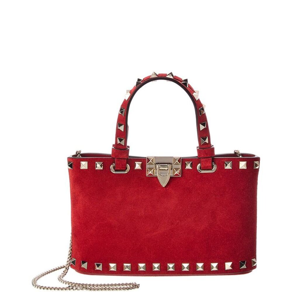 Valentino Rockstud Mini Suede Tote